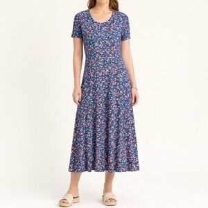 Draper James Tammy Midi T-Shirt Dress in the Spring Ditsy Floral Women's Medium